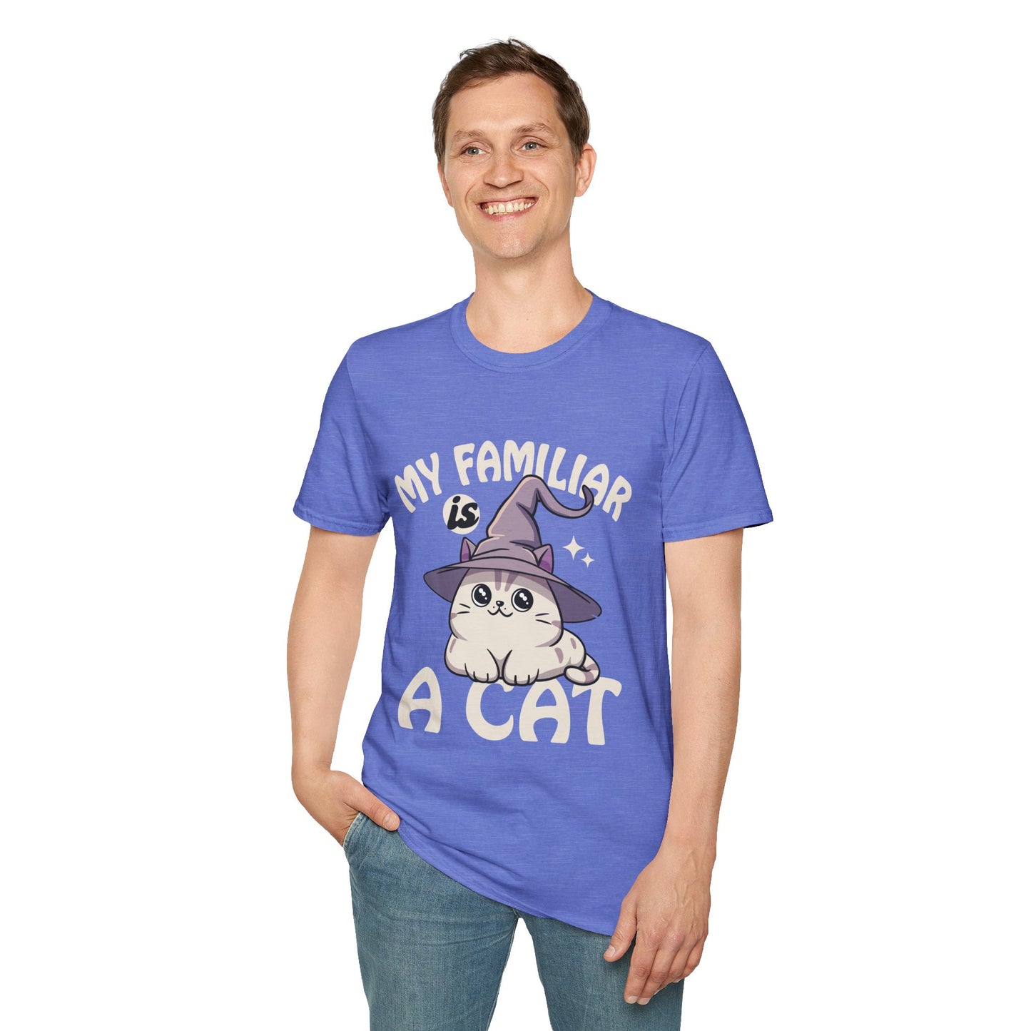 My Familiar is a Cat - Softstyle T-Shirt for Men and Women