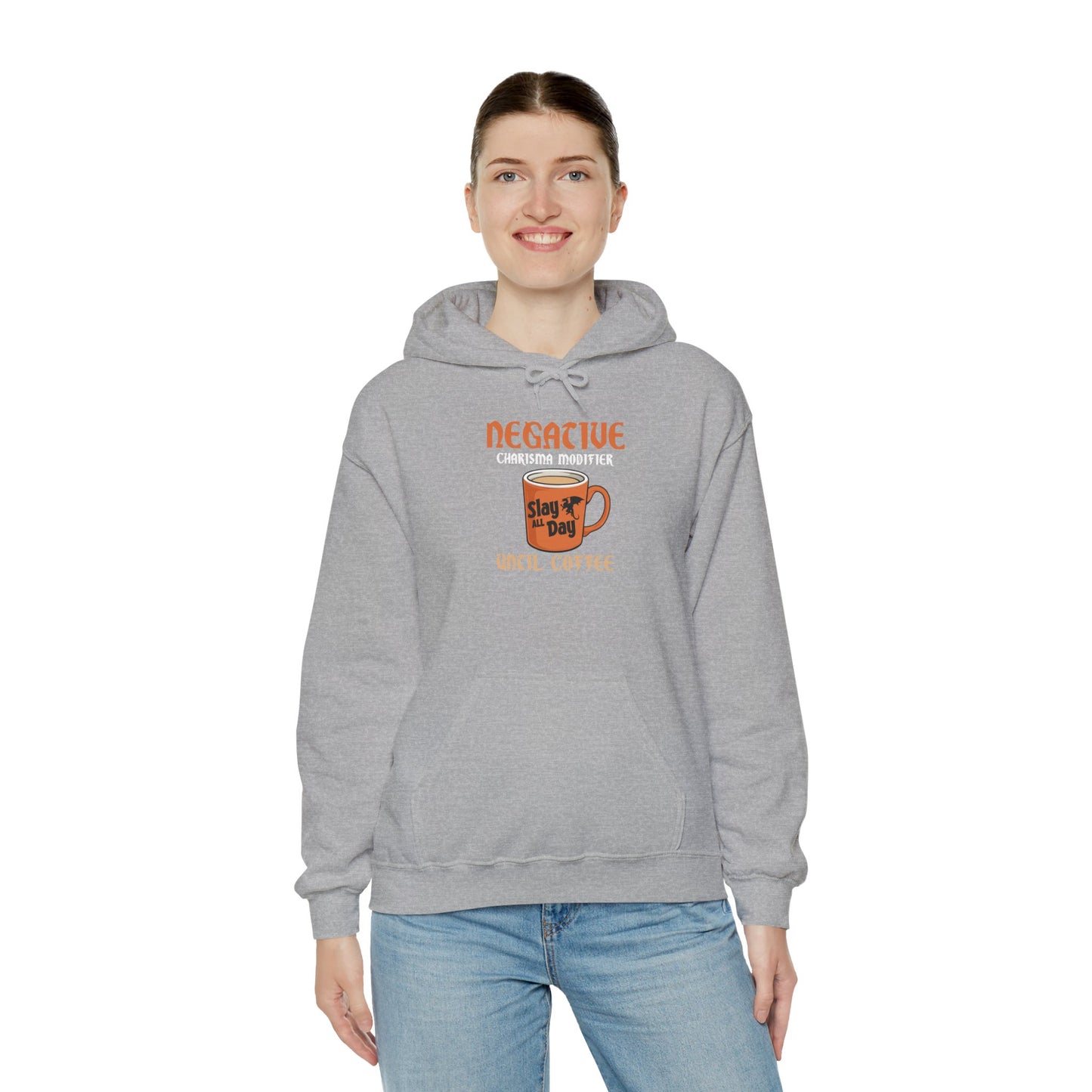 Negative Charisma Modifier Until Coffee - Heavy Blend™ Hooded Sweatshirt for Men and Women
