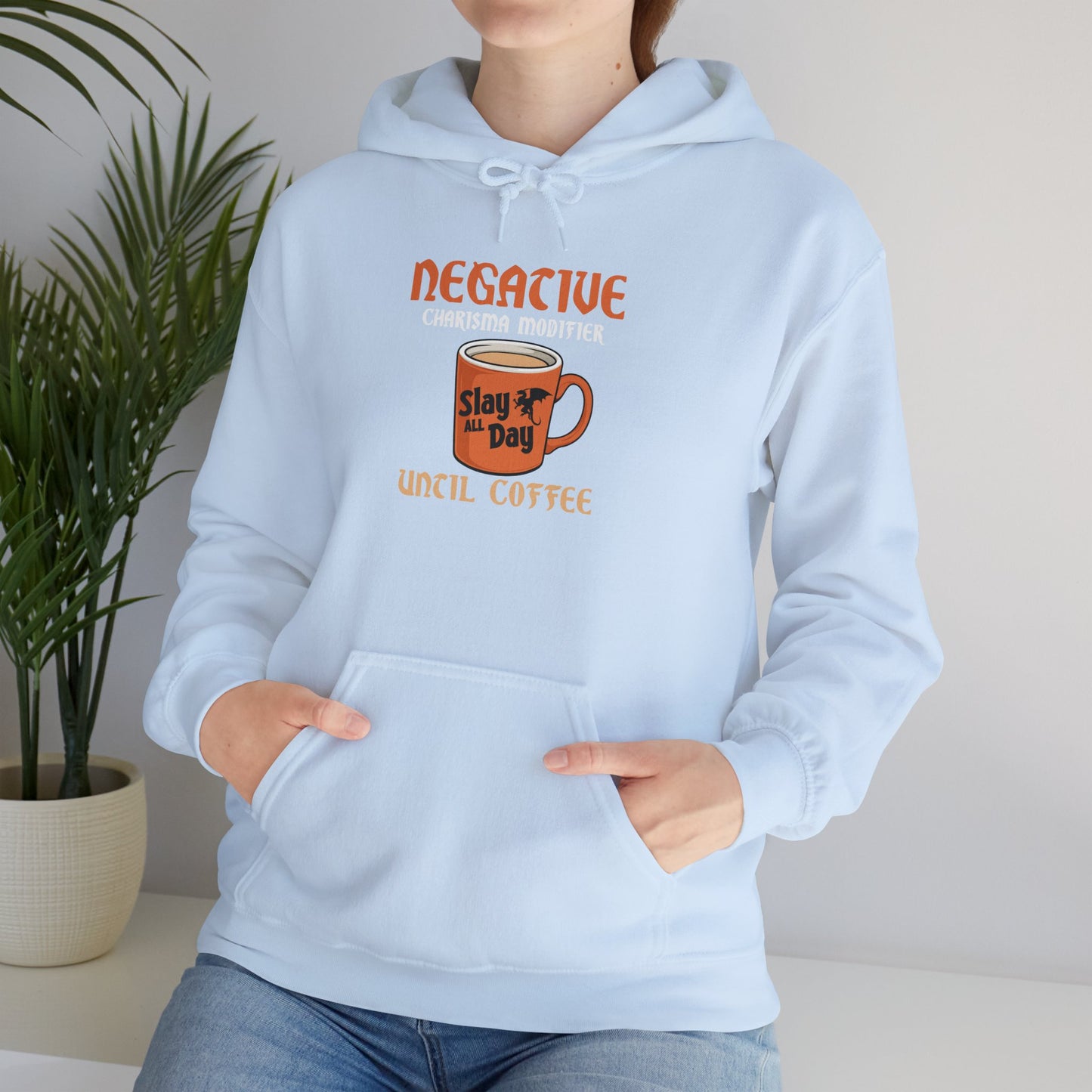 Negative Charisma Modifier Until Coffee - Heavy Blend™ Hooded Sweatshirt for Men and Women