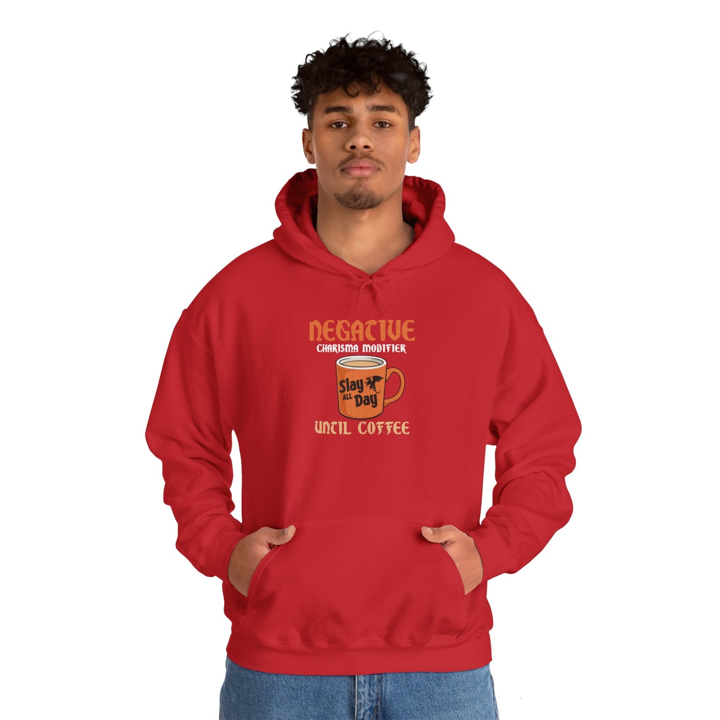 Negative Charisma Modifier Until Coffee - Heavy Blend™ Hooded Sweatshirt for Men and Women