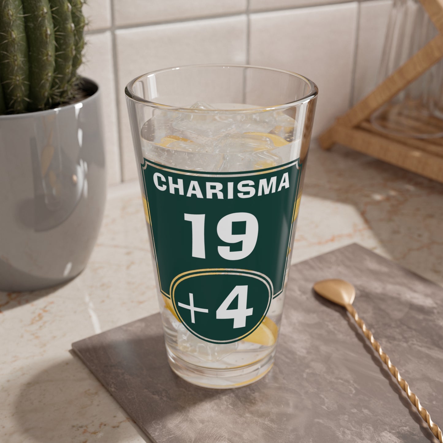 "Positive Charisma Modifier" Pint Glass