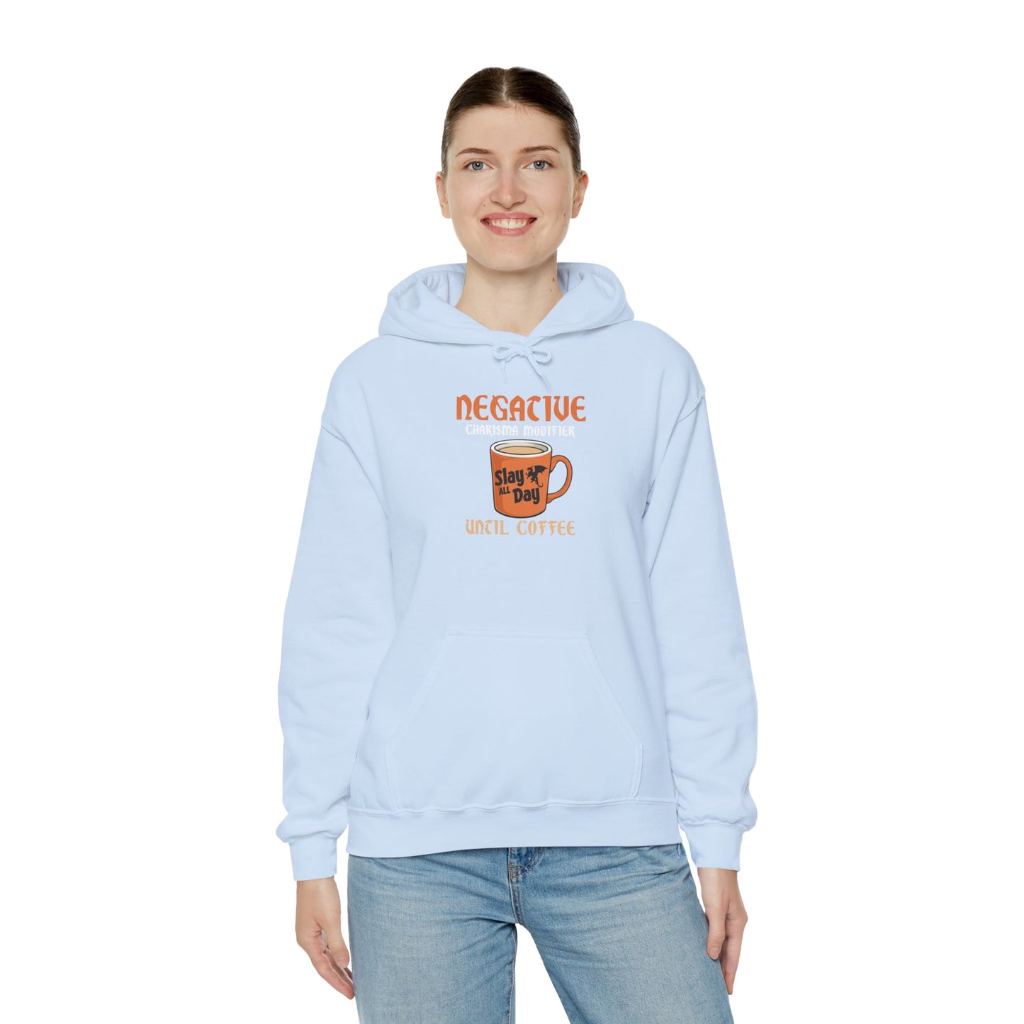 Negative Charisma Modifier Until Coffee - Heavy Blend™ Hooded Sweatshirt for Men and Women
