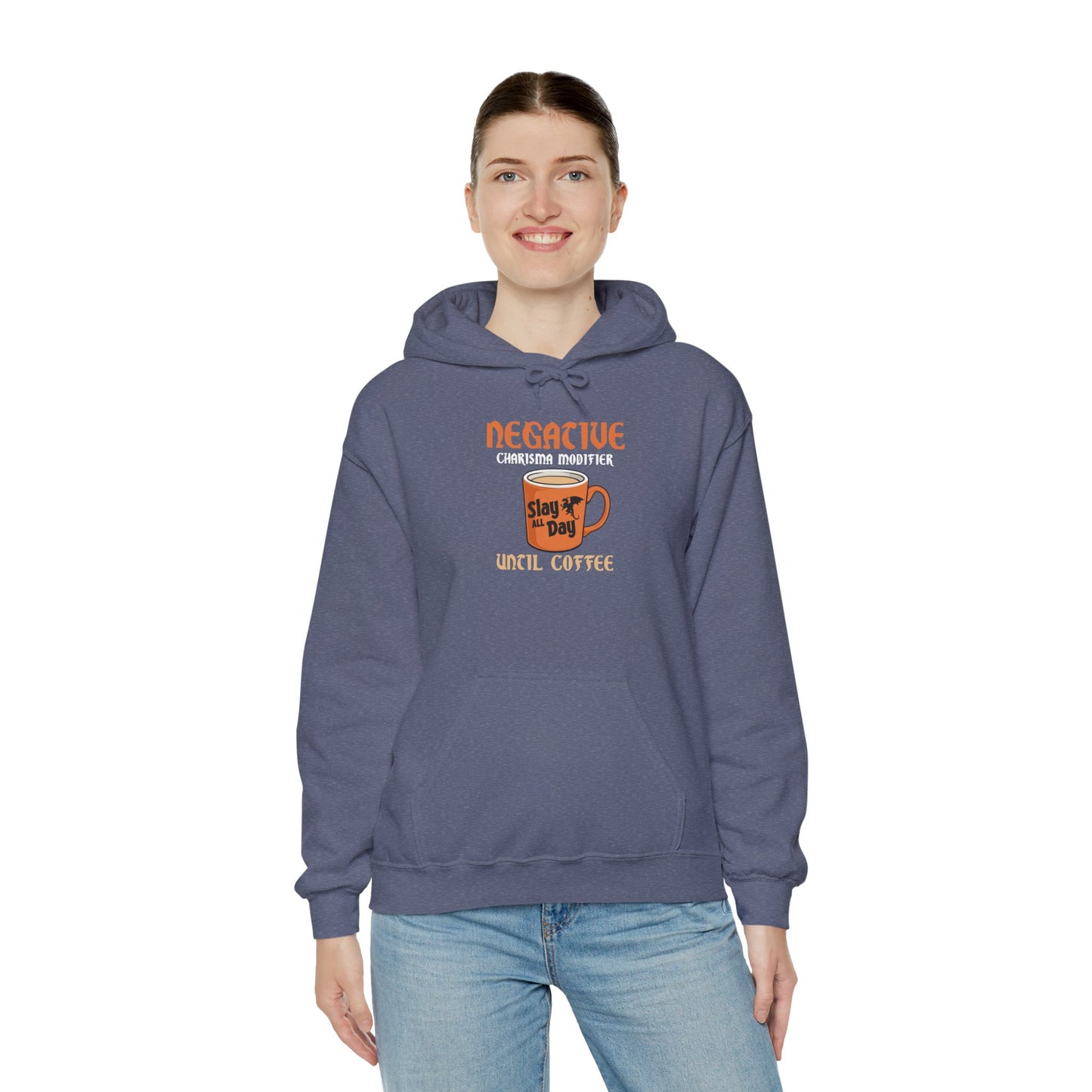 Negative Charisma Modifier Until Coffee - Heavy Blend™ Hooded Sweatshirt for Men and Women