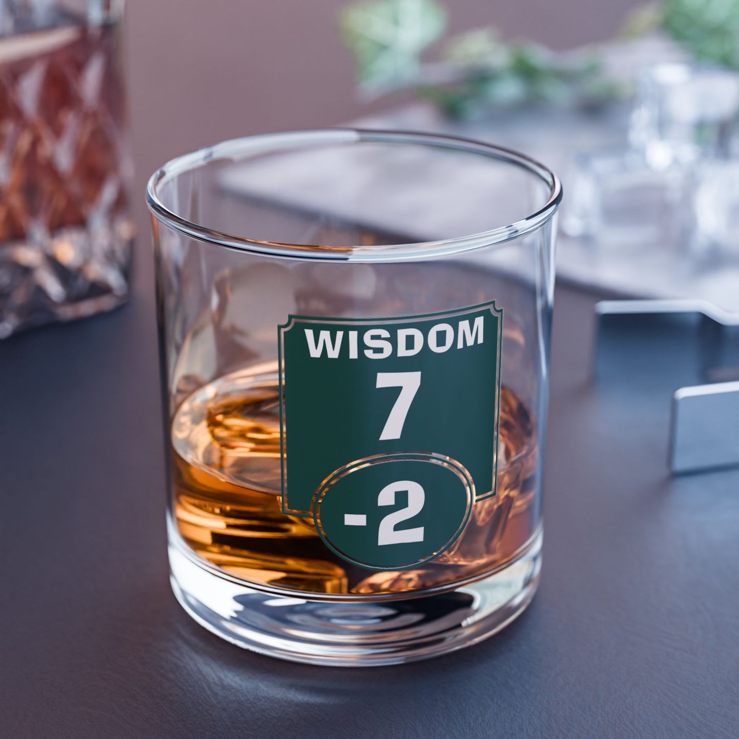 "Negative Wisdom Modifier" Rocks Glass