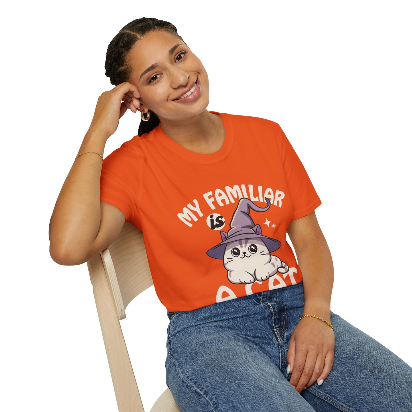 My Familiar is a Cat - Softstyle T-Shirt for Men and Women