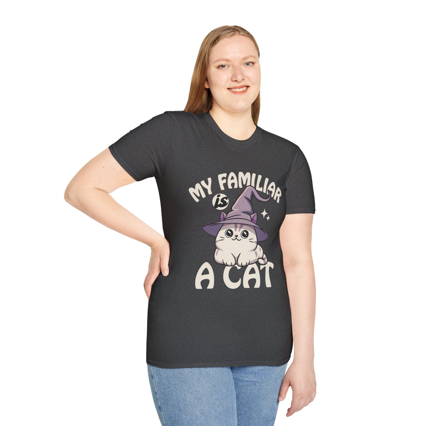 My Familiar is a Cat - Softstyle T-Shirt for Men and Women