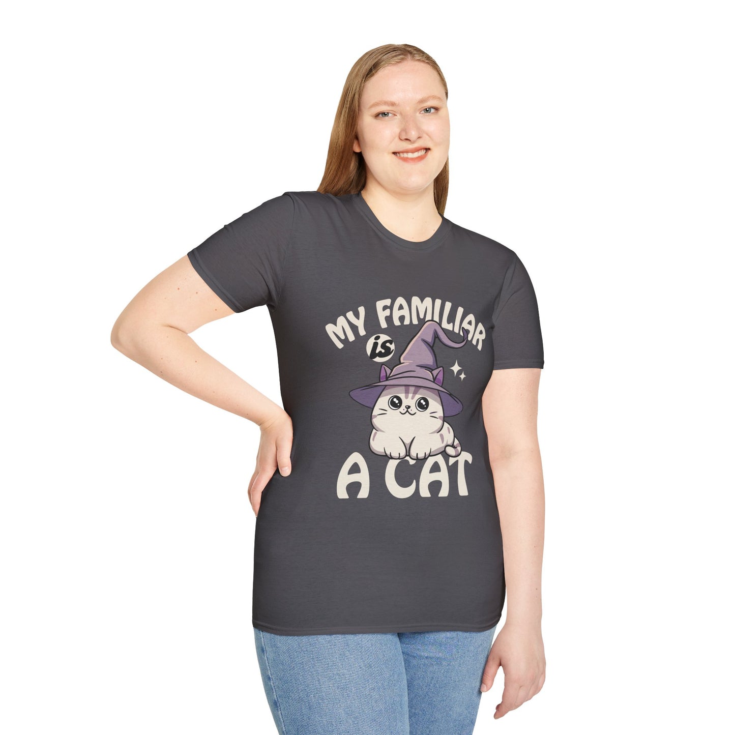 My Familiar is a Cat - Softstyle T-Shirt for Men and Women