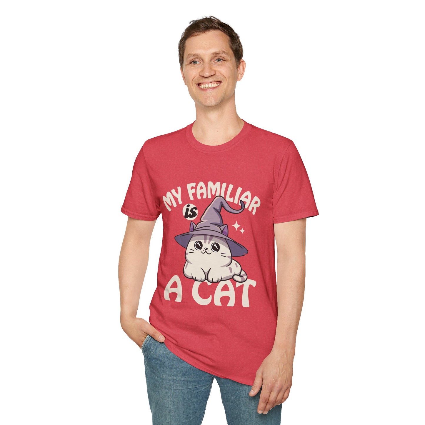 My Familiar is a Cat - Softstyle T-Shirt for Men and Women