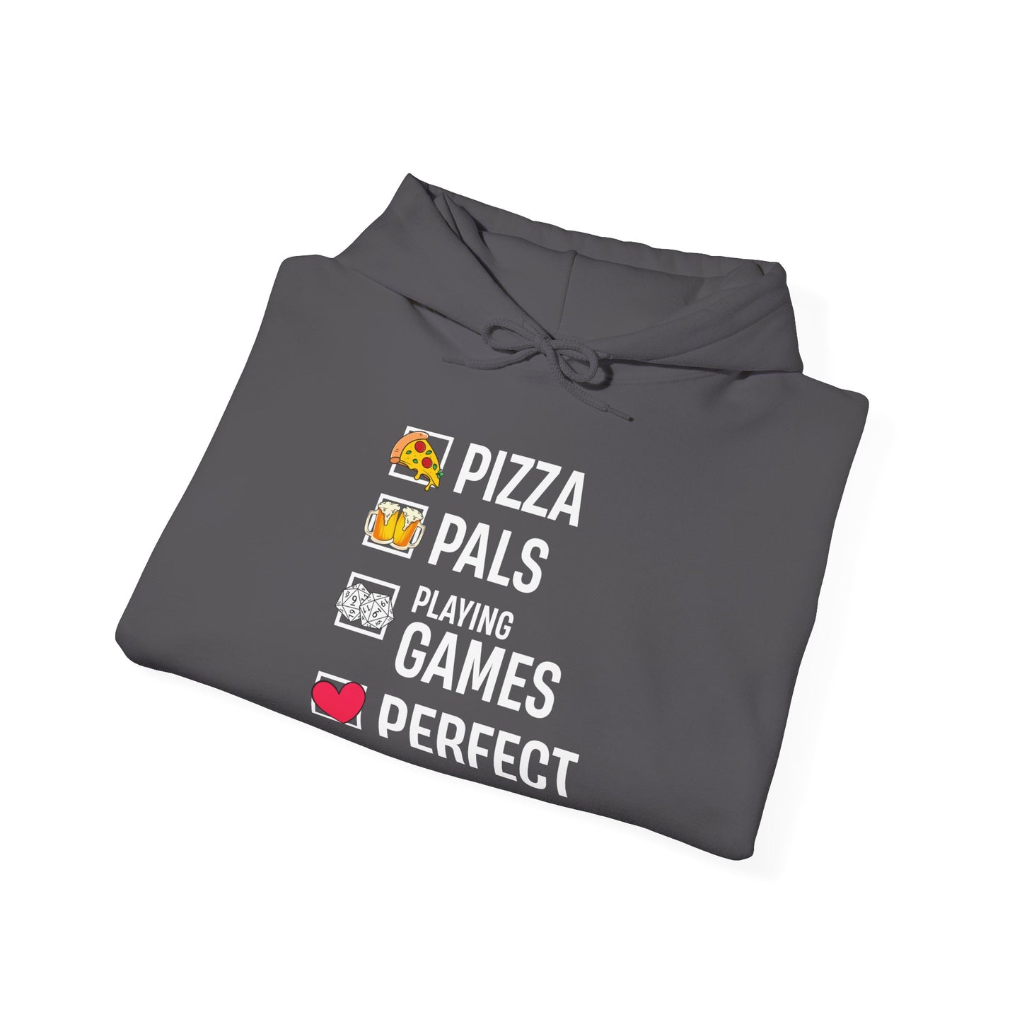 Pizza, Pals, Playing Games, Perfect - Heavy Blend™ Hoodie for Men and Women