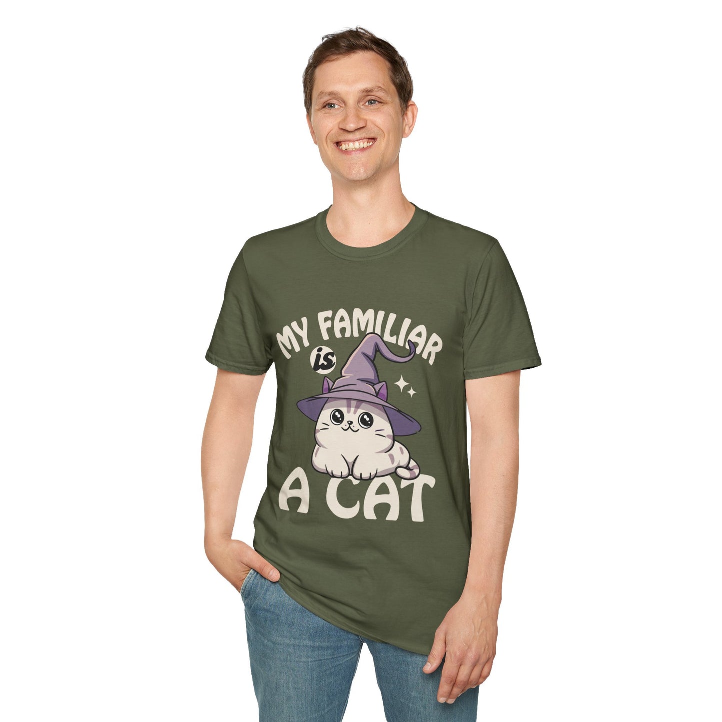 My Familiar is a Cat - Softstyle T-Shirt for Men and Women