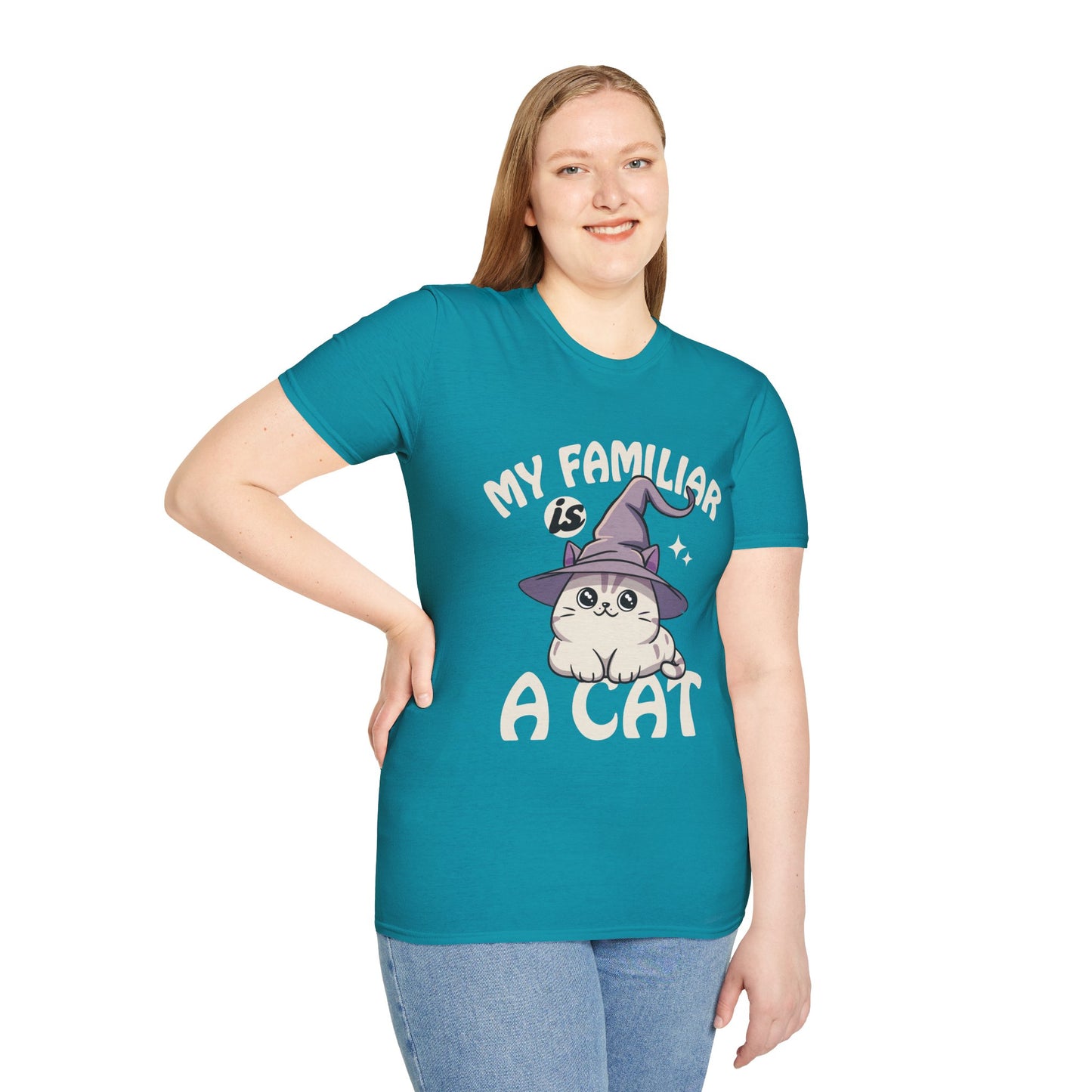 My Familiar is a Cat - Softstyle T-Shirt for Men and Women