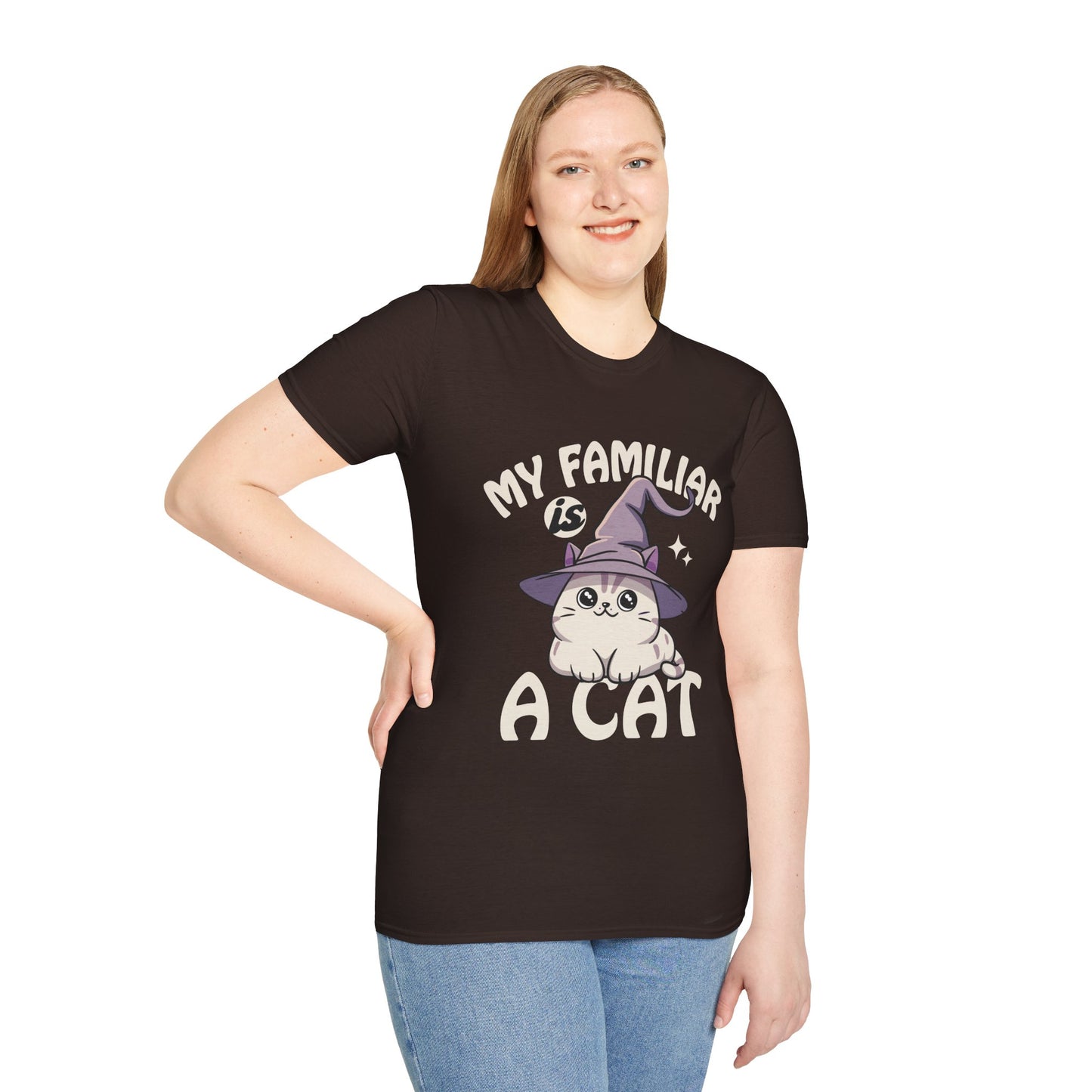 My Familiar is a Cat - Softstyle T-Shirt for Men and Women