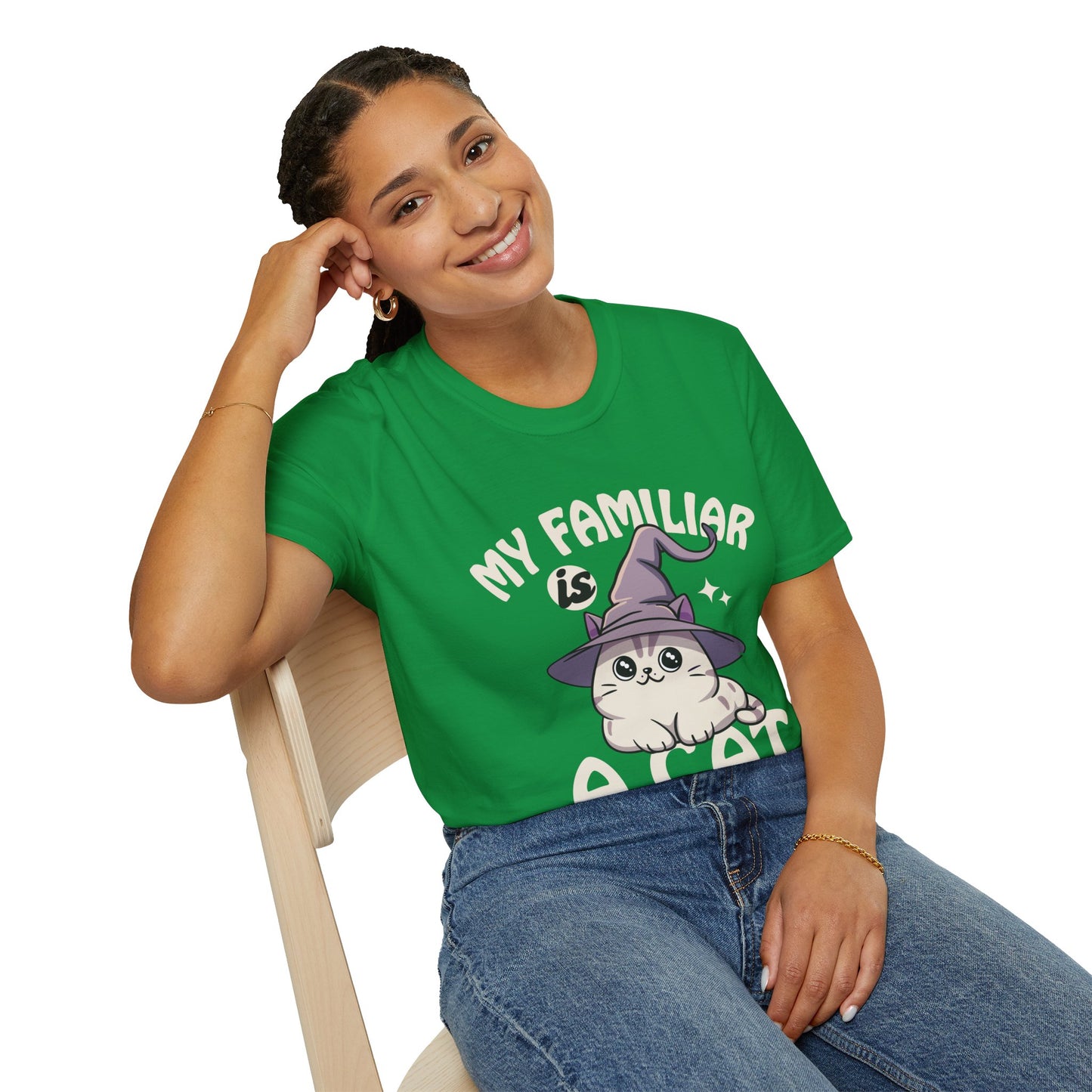 My Familiar is a Cat - Softstyle T-Shirt for Men and Women