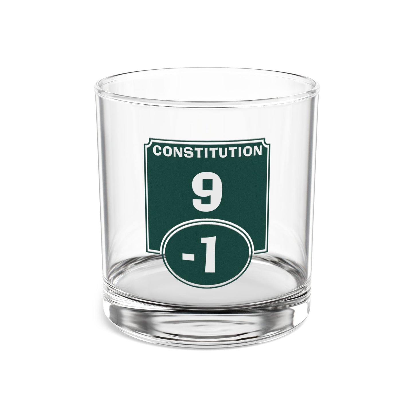 "Negative Constitution Modifier" Rocks Glass