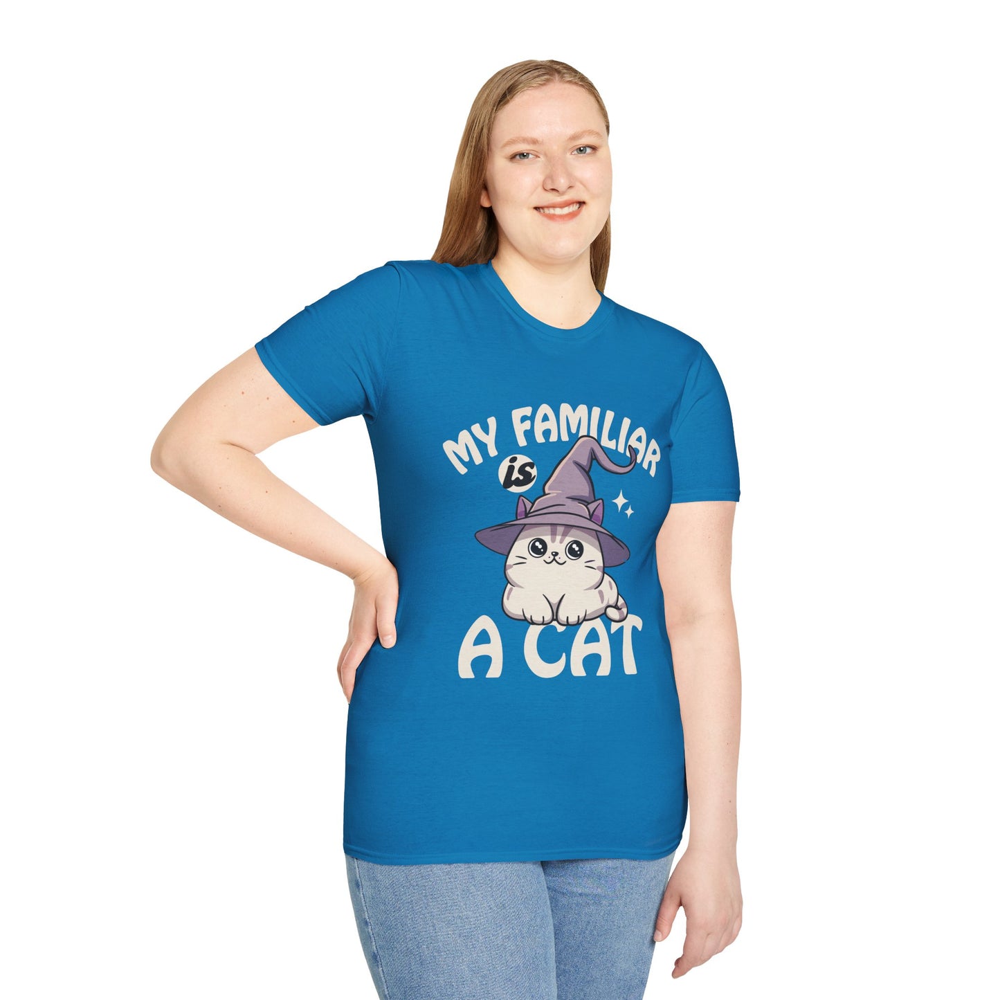 My Familiar is a Cat - Softstyle T-Shirt for Men and Women