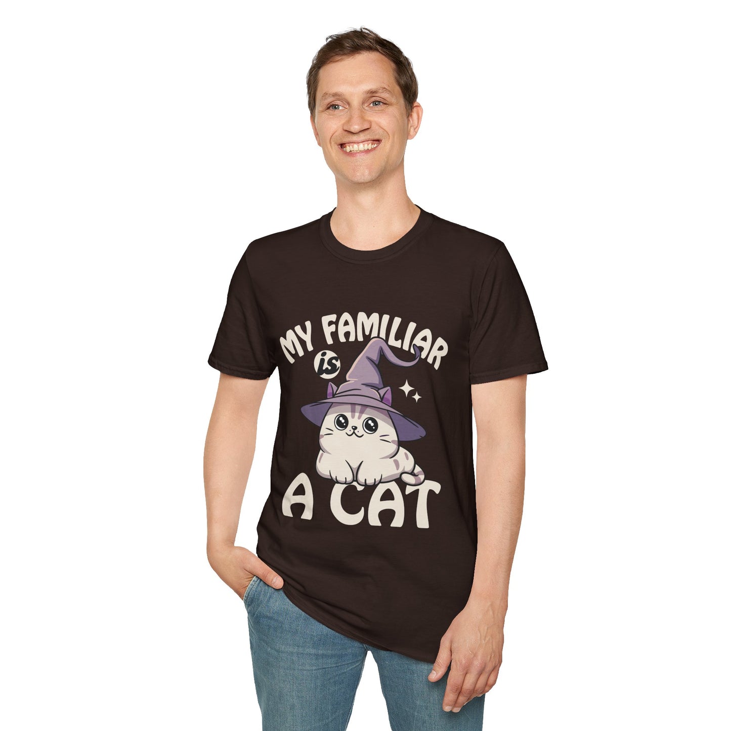 My Familiar is a Cat - Softstyle T-Shirt for Men and Women