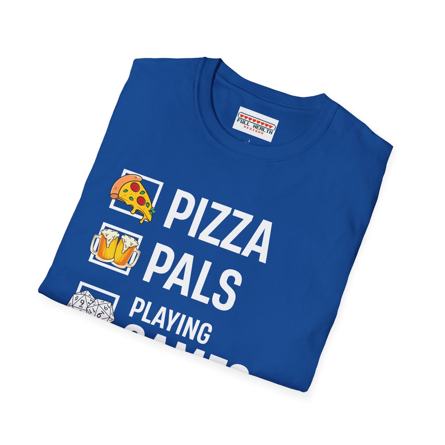 Pizza, Pals, Playing Games, Perfect - Softstyle T-Shirt for Men and Women