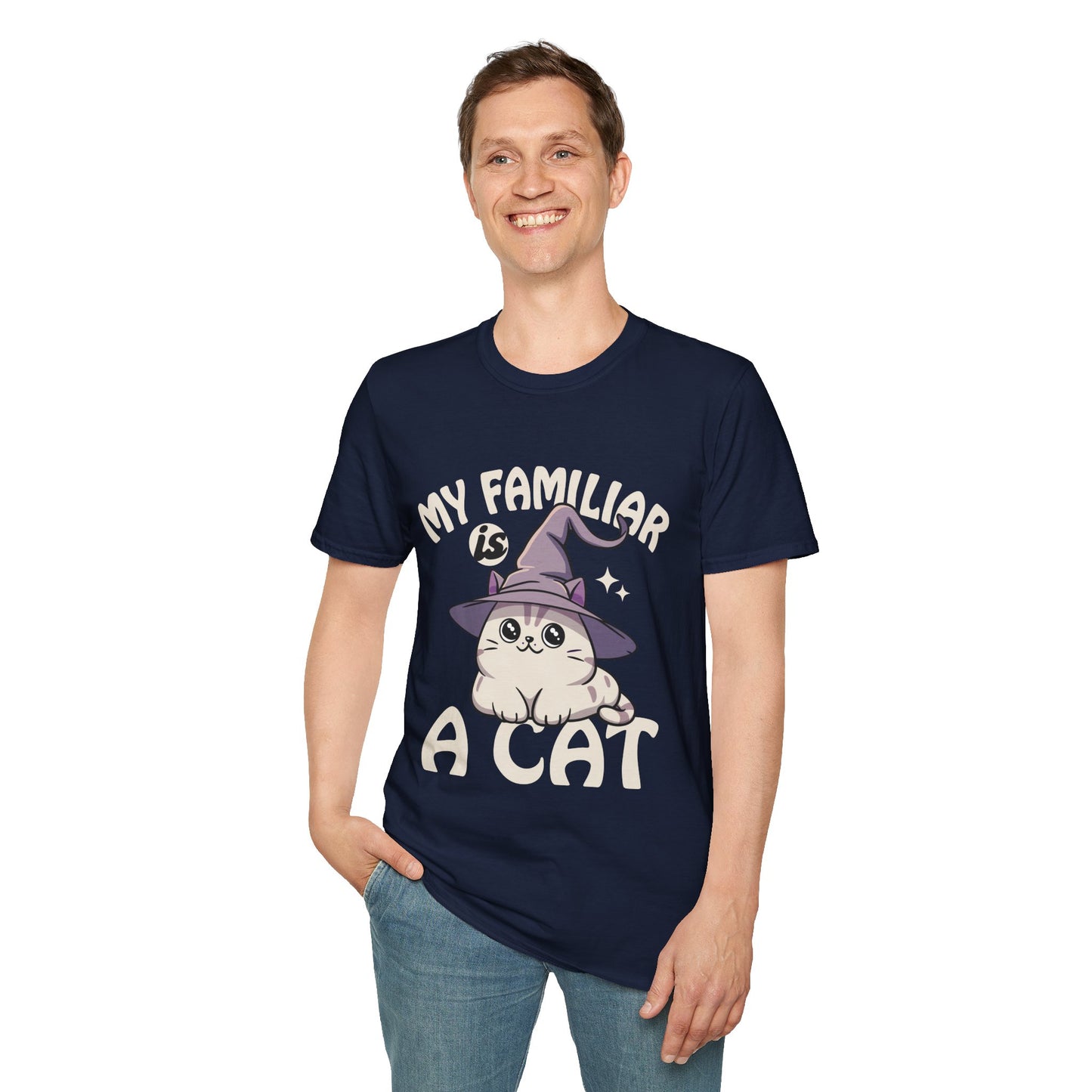 My Familiar is a Cat - Softstyle T-Shirt for Men and Women
