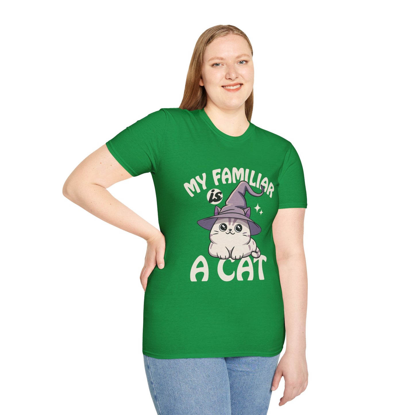 My Familiar is a Cat - Softstyle T-Shirt for Men and Women