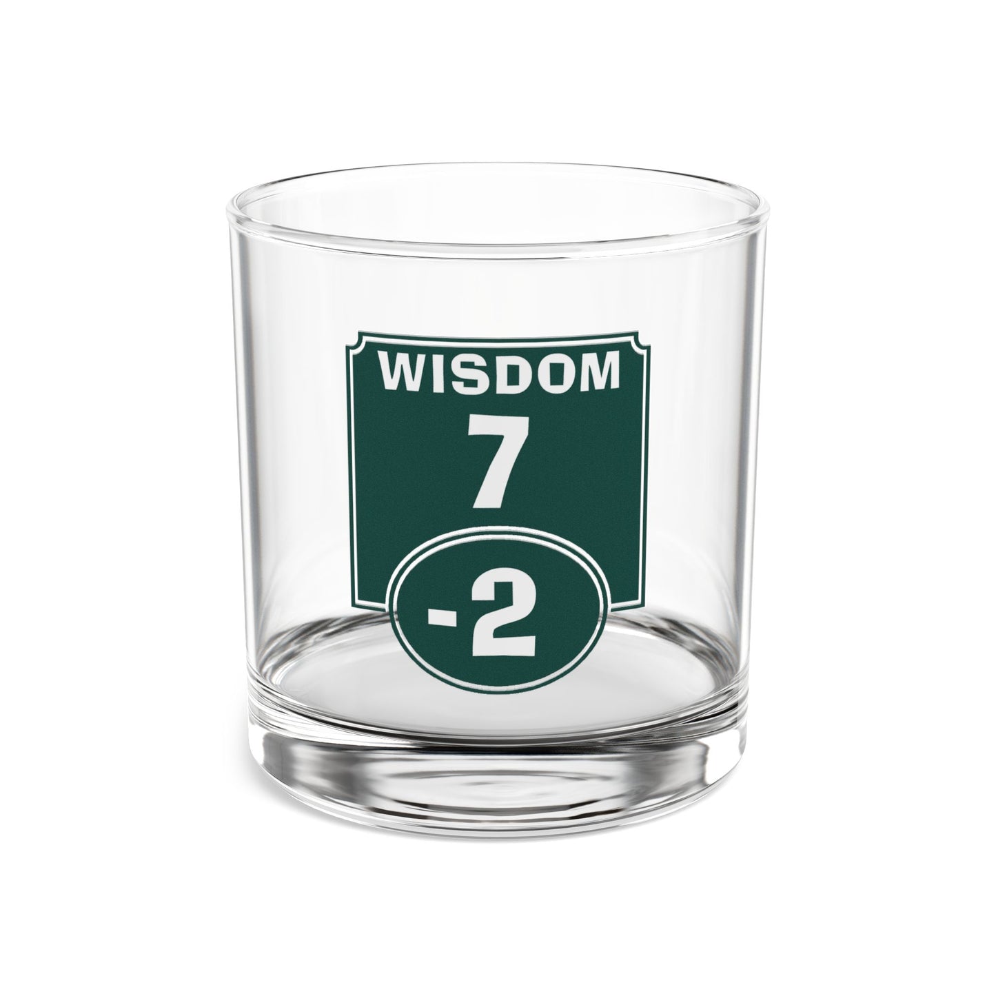 "Negative Wisdom Modifier" Rocks Glass