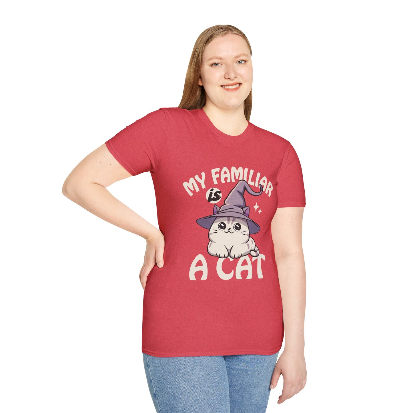 My Familiar is a Cat - Softstyle T-Shirt for Men and Women
