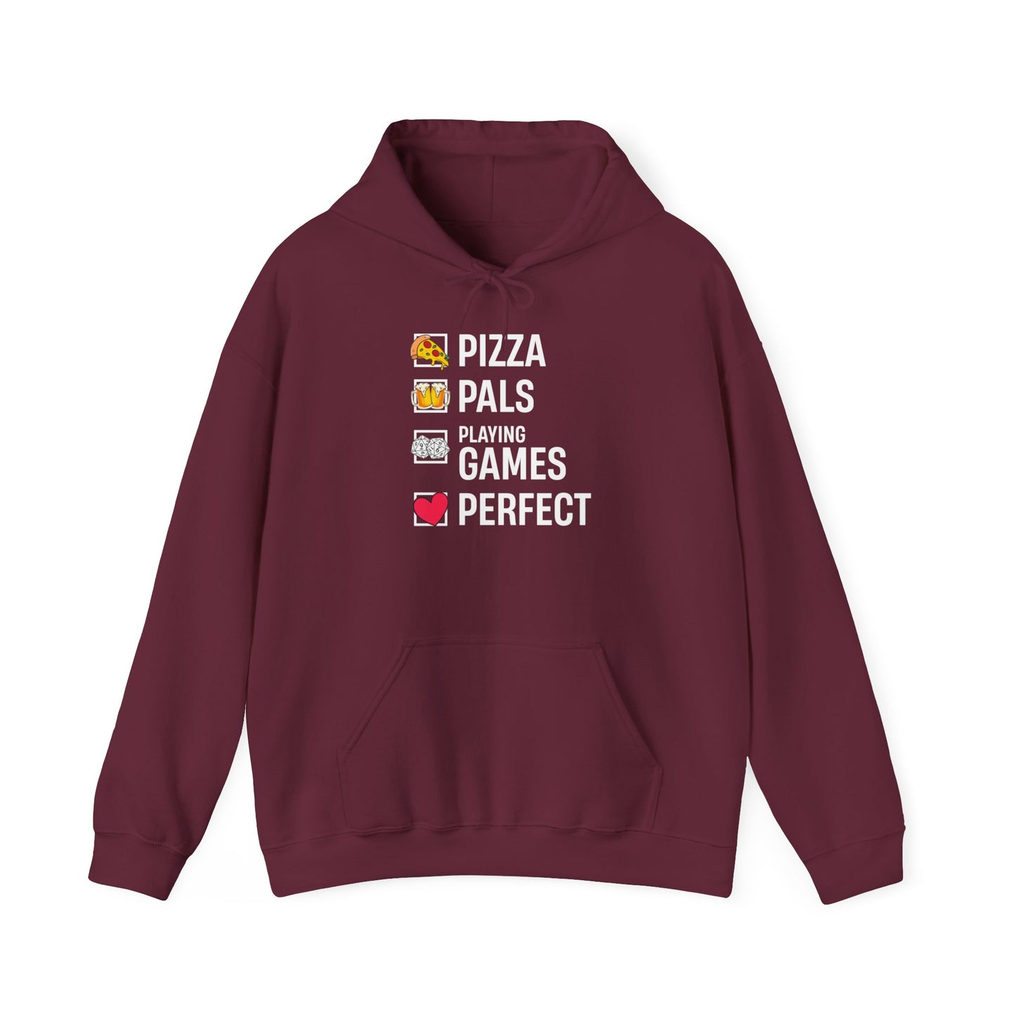 Pizza, Pals, Playing Games, Perfect - Heavy Blend™ Hoodie for Men and Women