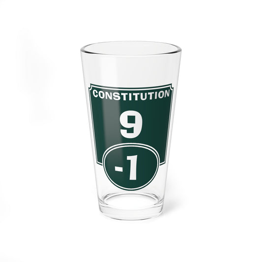 "Negative Constitution Modifier" Pint Glass Printify