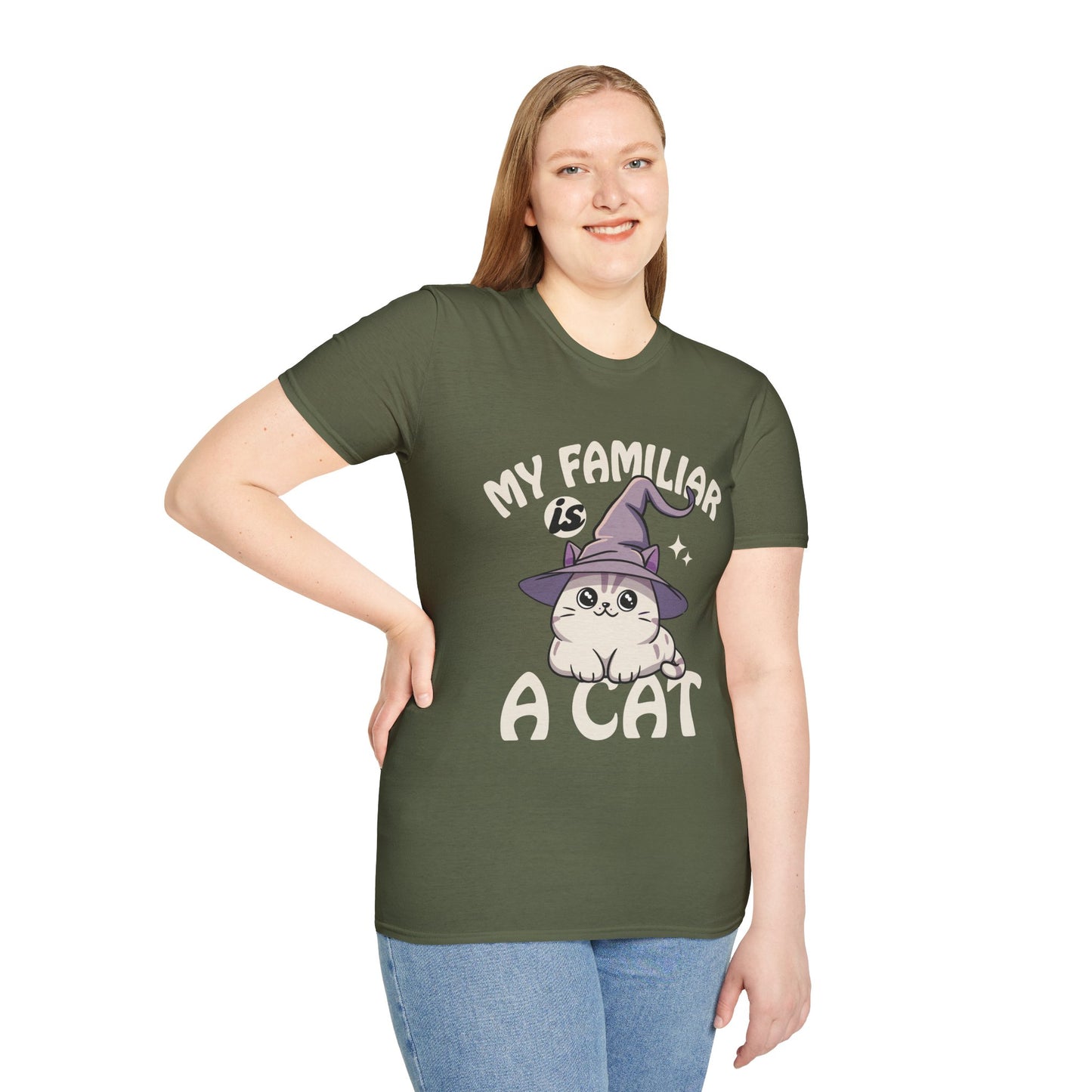 My Familiar is a Cat - Softstyle T-Shirt for Men and Women