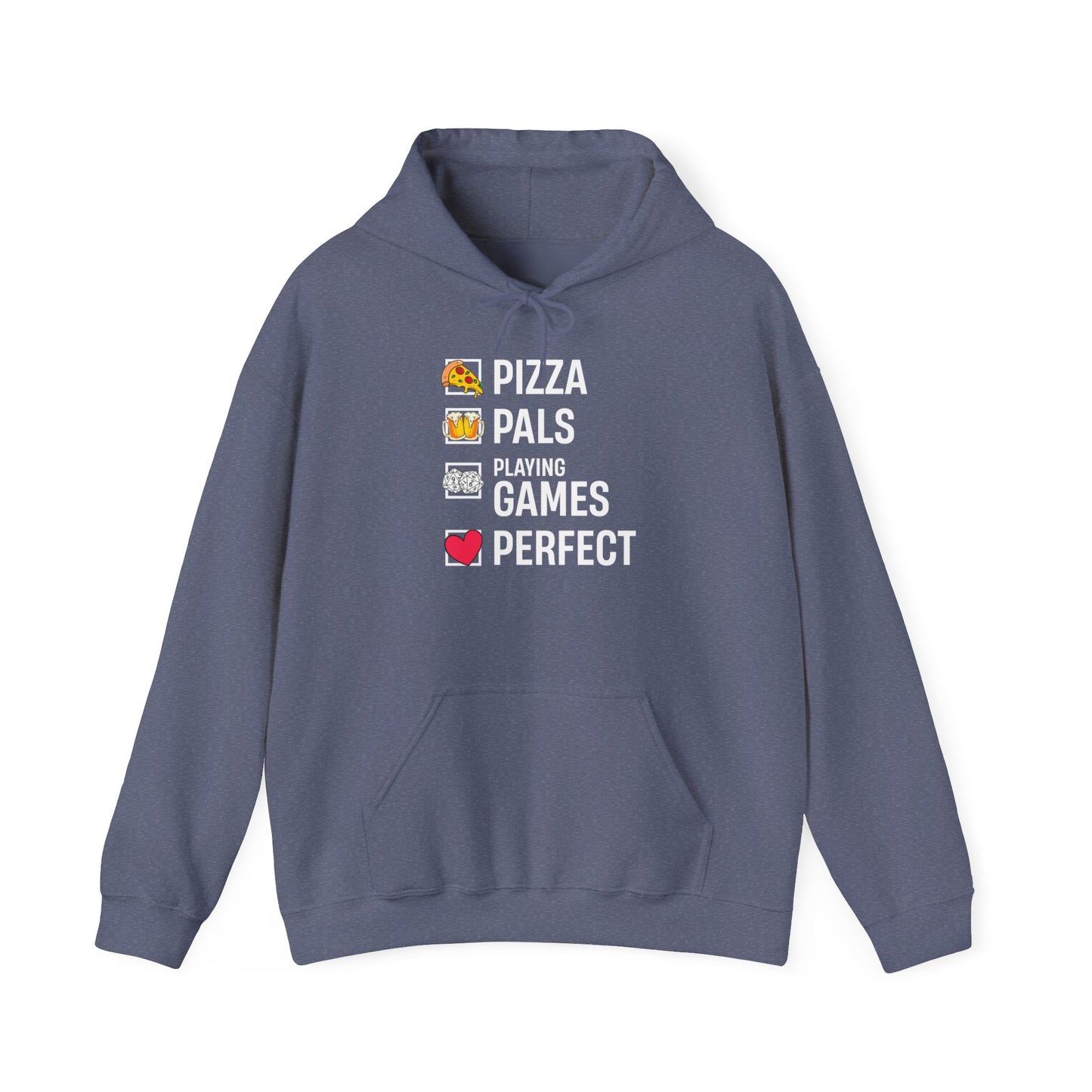 Pizza, Pals, Playing Games, Perfect - Heavy Blend™ Hoodie for Men and Women