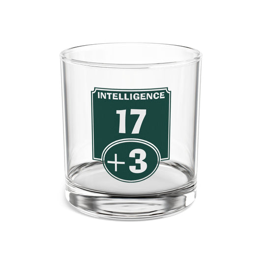 "Positive Intelligence Modifier" Rocks Glass Printify