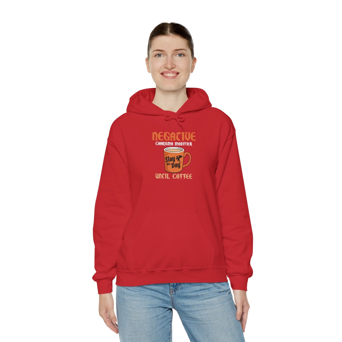 Negative Charisma Modifier Until Coffee - Heavy Blend™ Hooded Sweatshirt for Men and Women