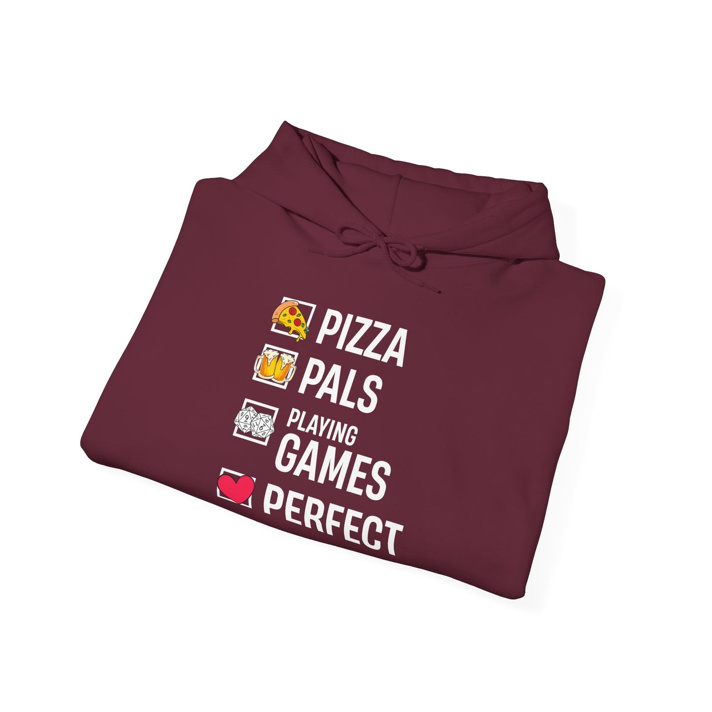 Pizza, Pals, Playing Games, Perfect - Heavy Blend™ Hoodie for Men and Women