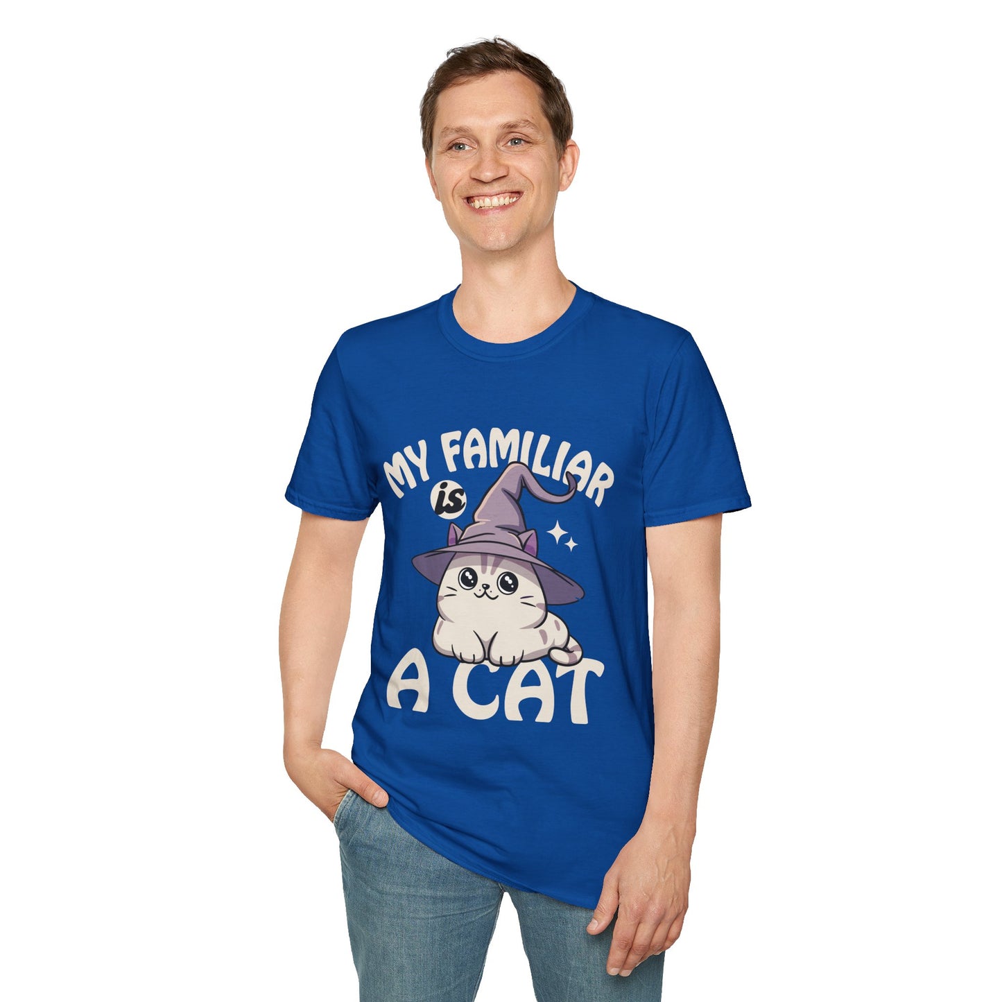 My Familiar is a Cat - Softstyle T-Shirt for Men and Women