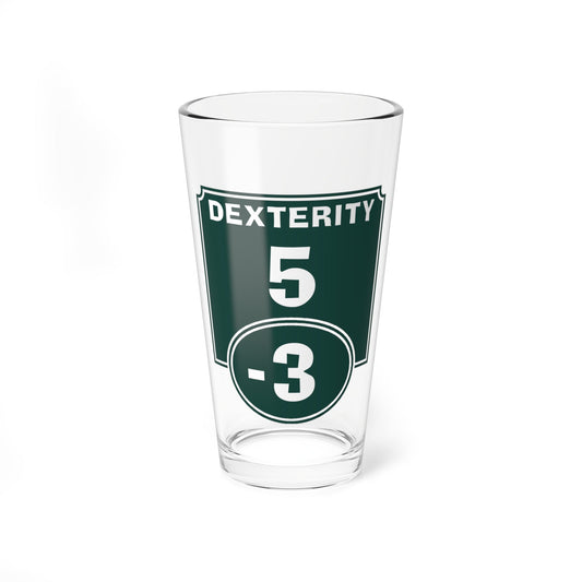 "Negative Dexterity Modifier" Pint Glass Printify