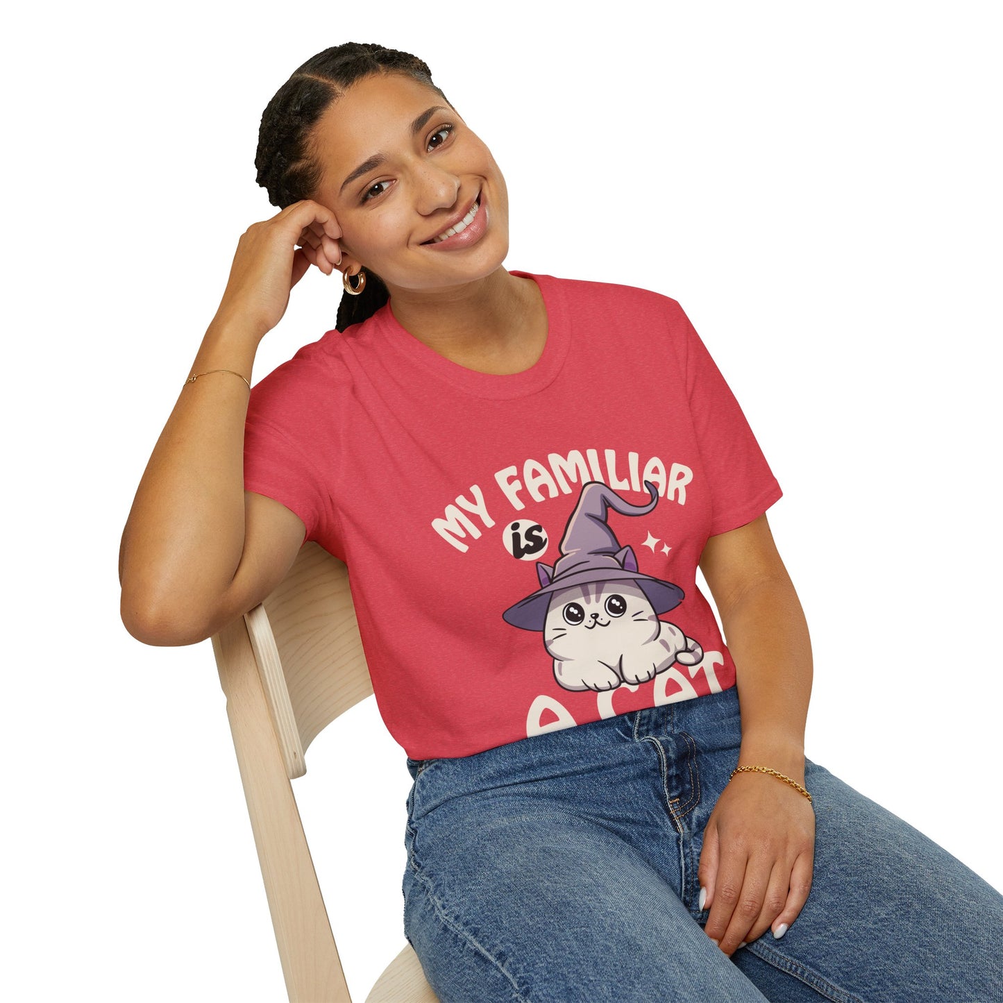 My Familiar is a Cat - Softstyle T-Shirt for Men and Women