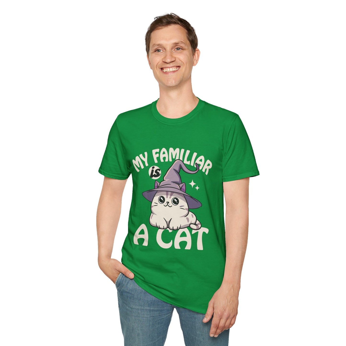 My Familiar is a Cat - Softstyle T-Shirt for Men and Women