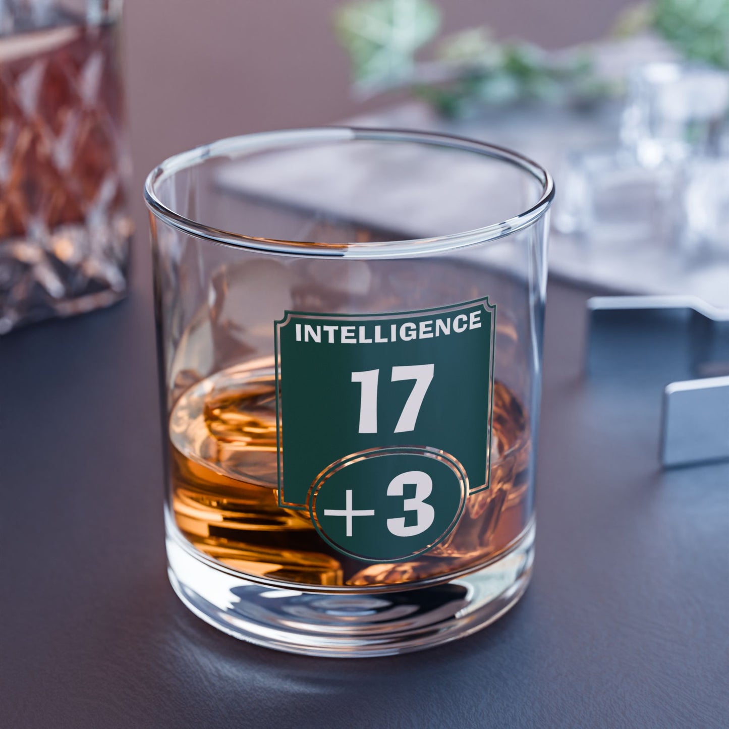 "Positive Intelligence Modifier" Rocks Glass