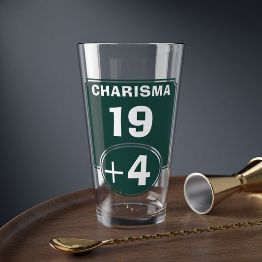 "Positive Charisma Modifier" Pint Glass Printify