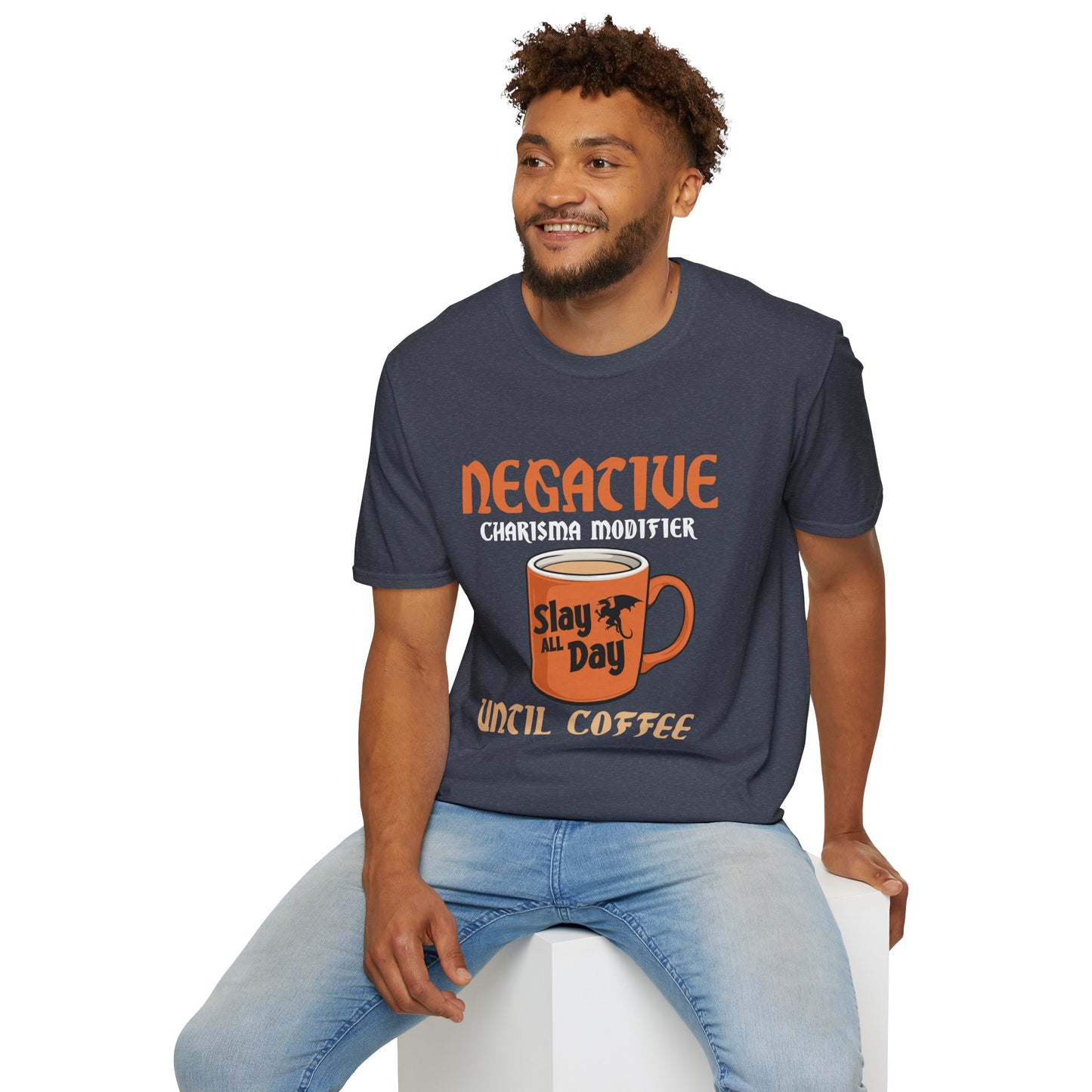 Negative Charisma Modifier Until Coffee - Softstyle T-Shirt for Men and Women