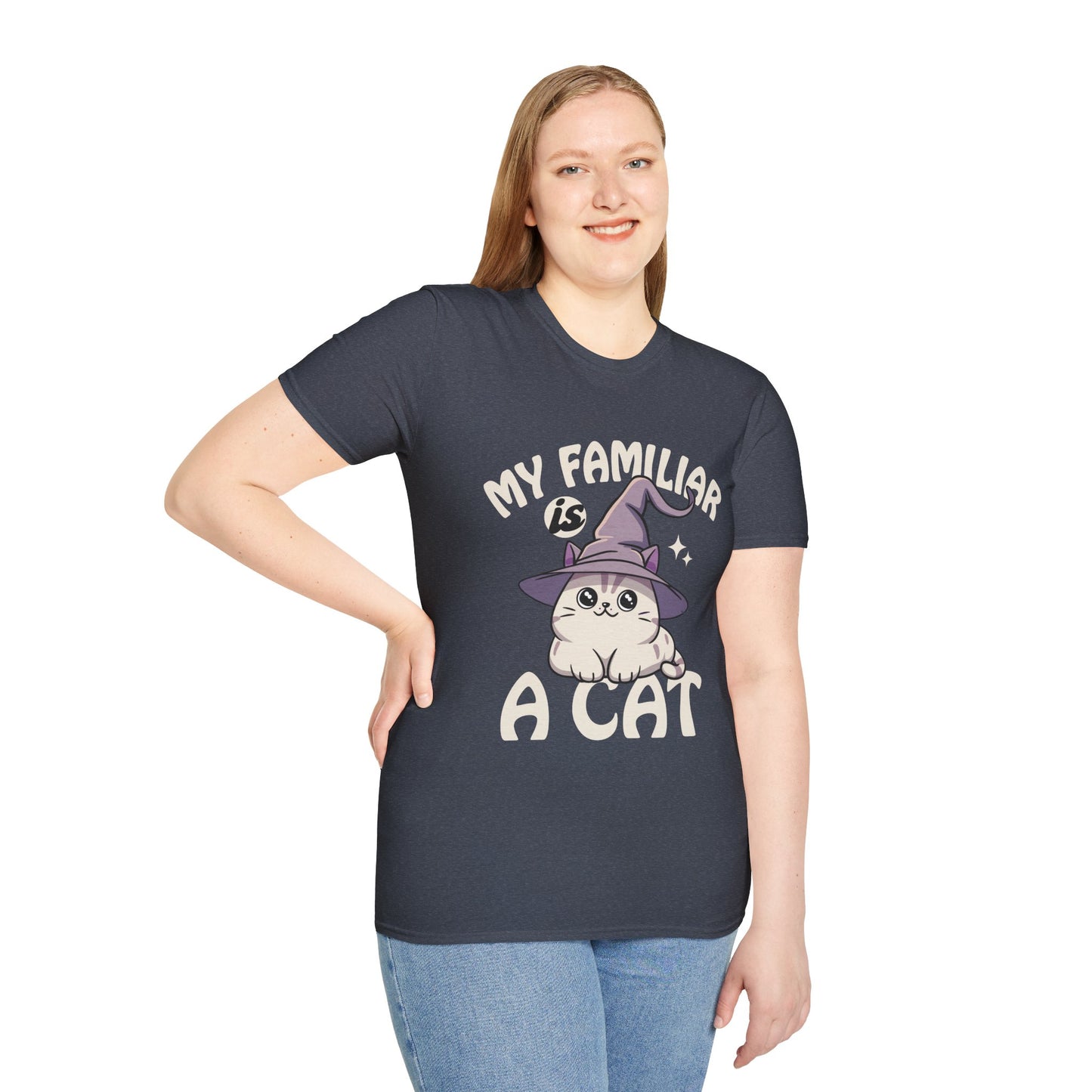 My Familiar is a Cat - Softstyle T-Shirt for Men and Women