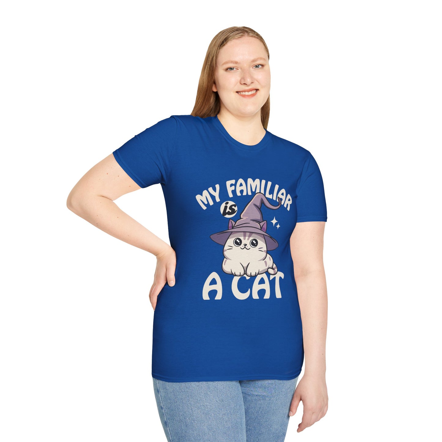 My Familiar is a Cat - Softstyle T-Shirt for Men and Women