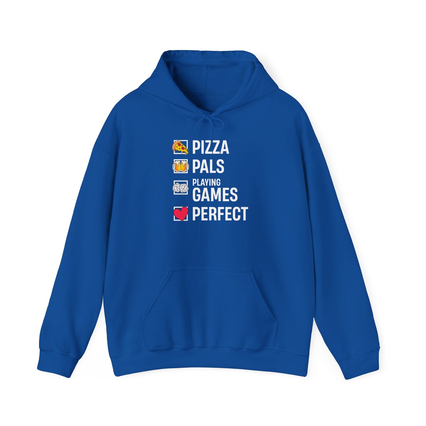 Pizza, Pals, Playing Games, Perfect - Heavy Blend™ Hoodie for Men and Women