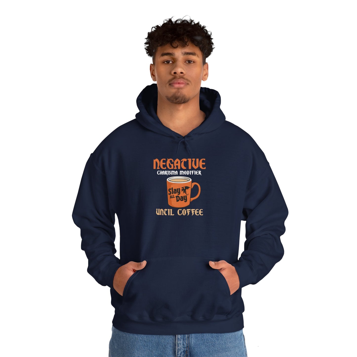 Negative Charisma Modifier Until Coffee - Heavy Blend™ Hooded Sweatshirt for Men and Women