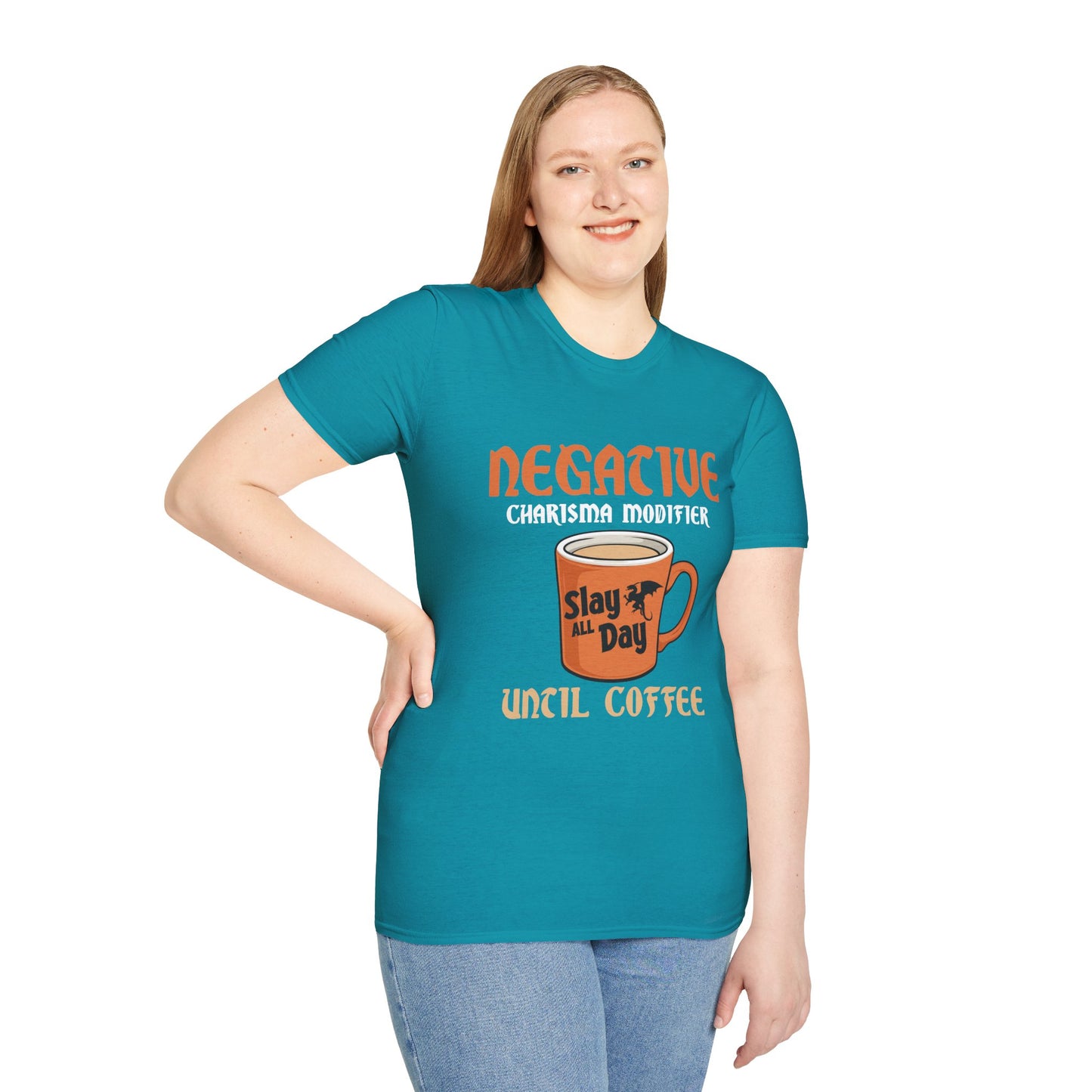 Negative Charisma Modifier Until Coffee - Softstyle T-Shirt for Men and Women