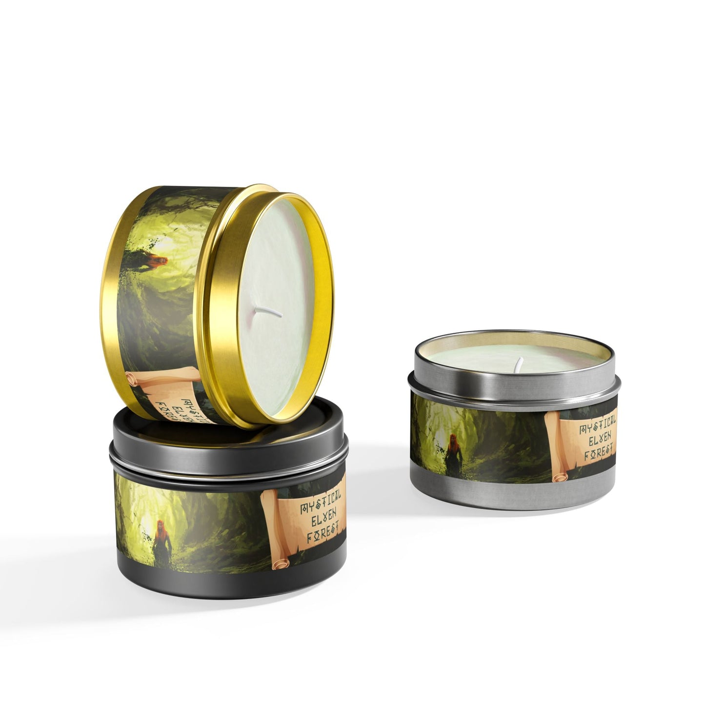 Mystical Elven Forest Enchanted Tin Candle Printify