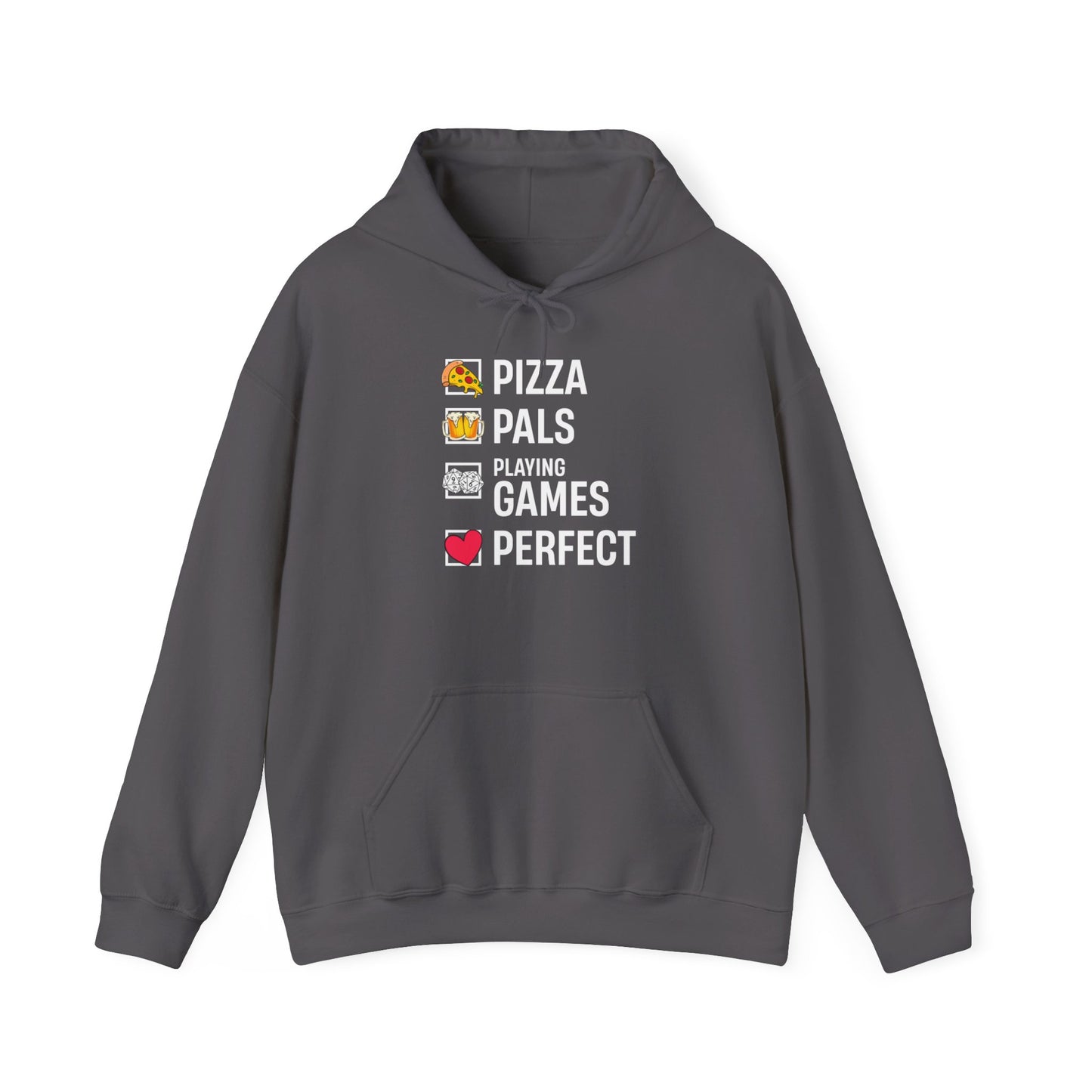 Pizza, Pals, Playing Games, Perfect - Heavy Blend™ Hoodie for Men and Women