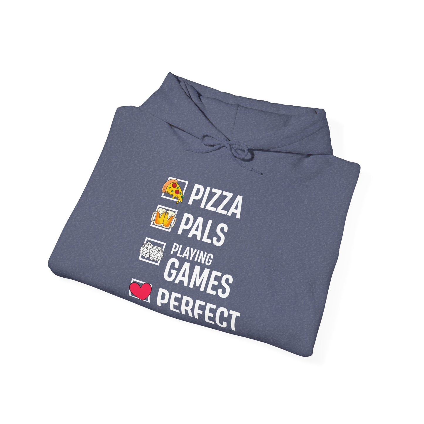 Pizza, Pals, Playing Games, Perfect - Heavy Blend™ Hoodie for Men and Women