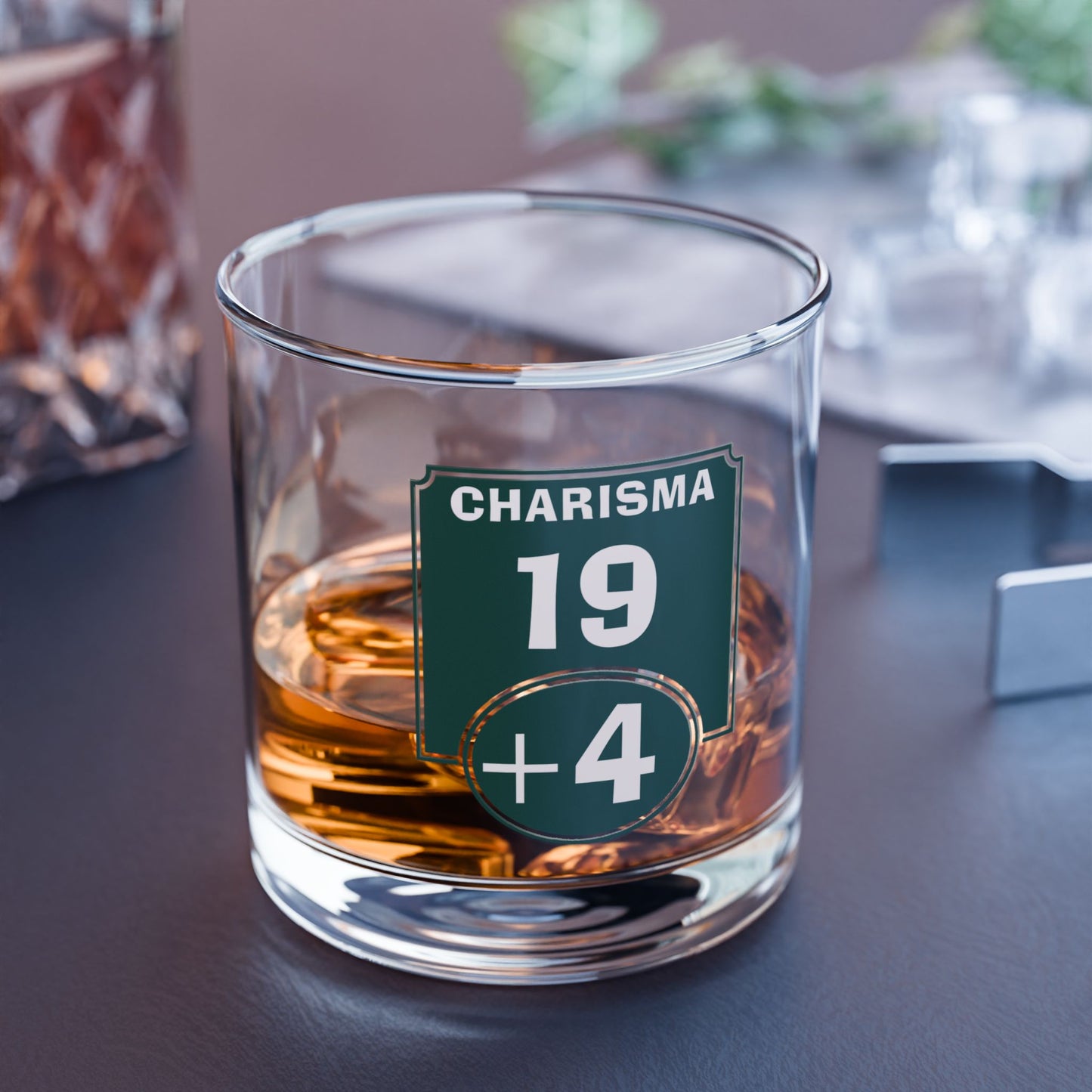"Positive Charisma Modifier" Rocks Glass