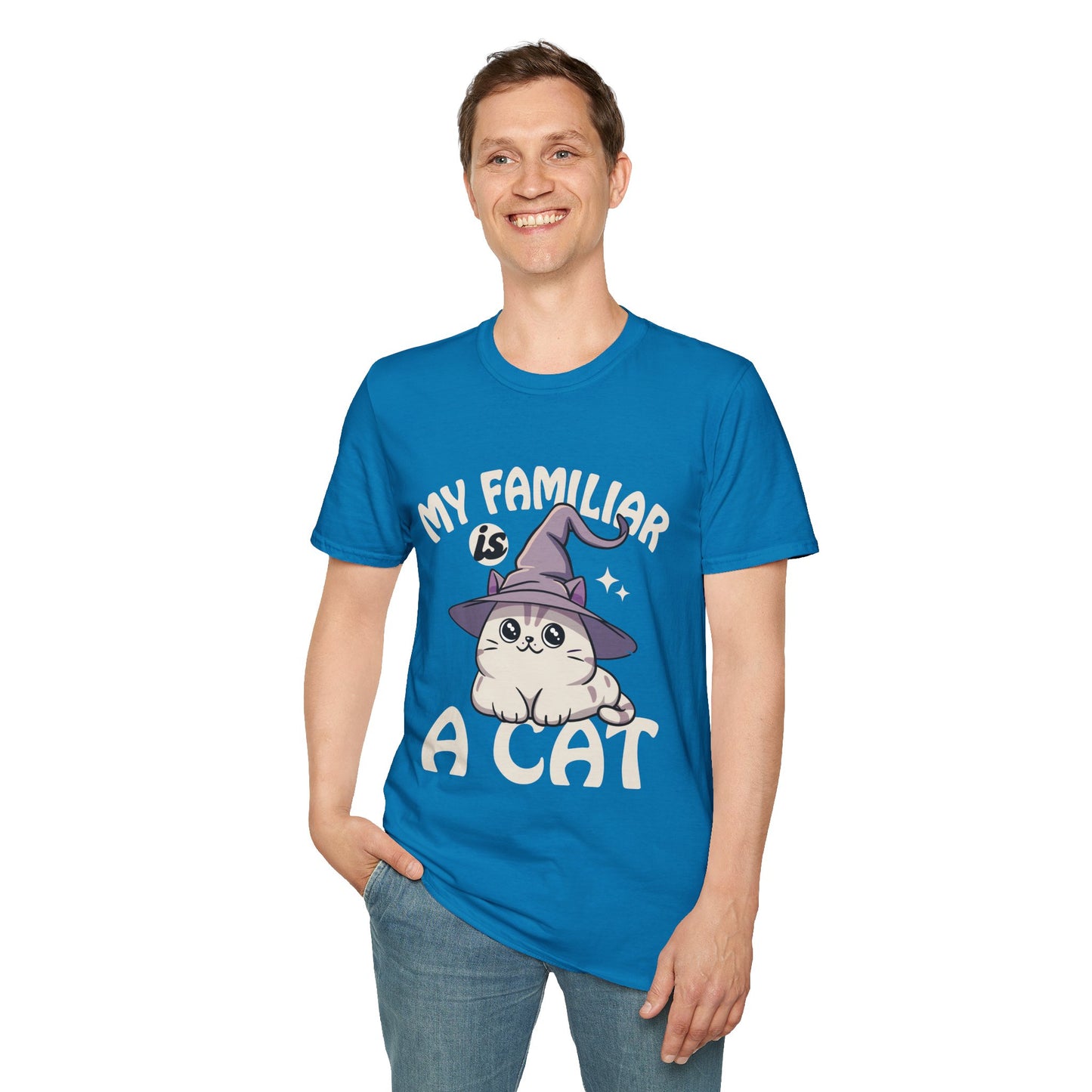 My Familiar is a Cat - Softstyle T-Shirt for Men and Women