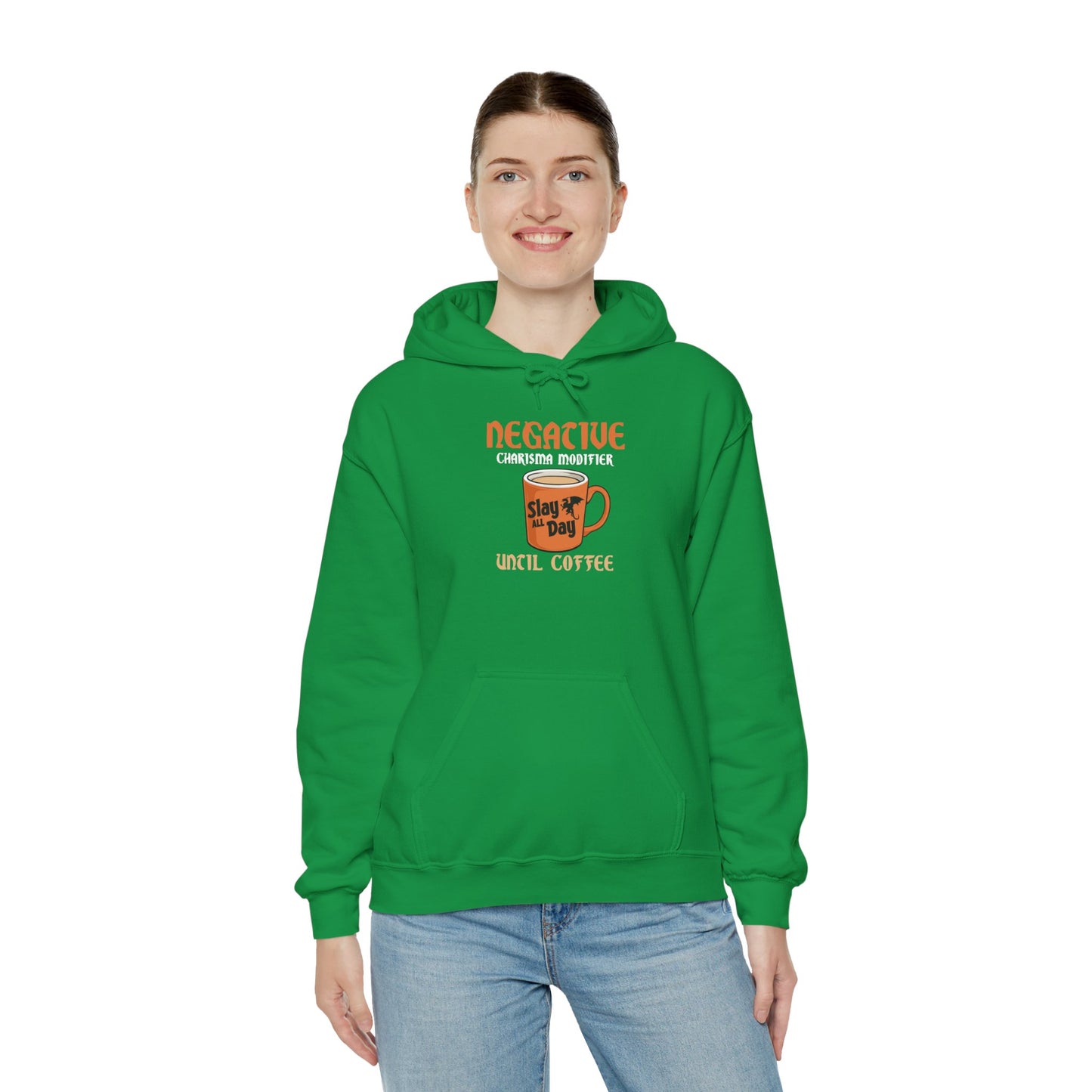 Negative Charisma Modifier Until Coffee - Heavy Blend™ Hooded Sweatshirt for Men and Women